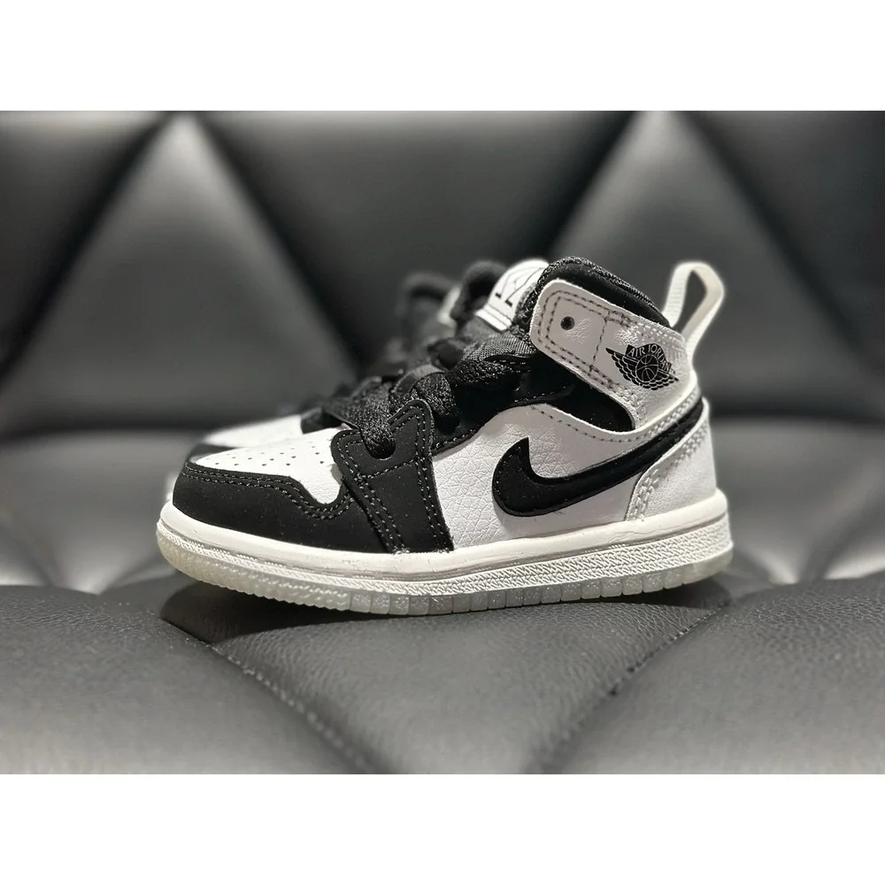 Air Jordan 1 Mid SE Diamond TD Toddler Black/White Shoes Size 5C NWT - Picture 2 of 6